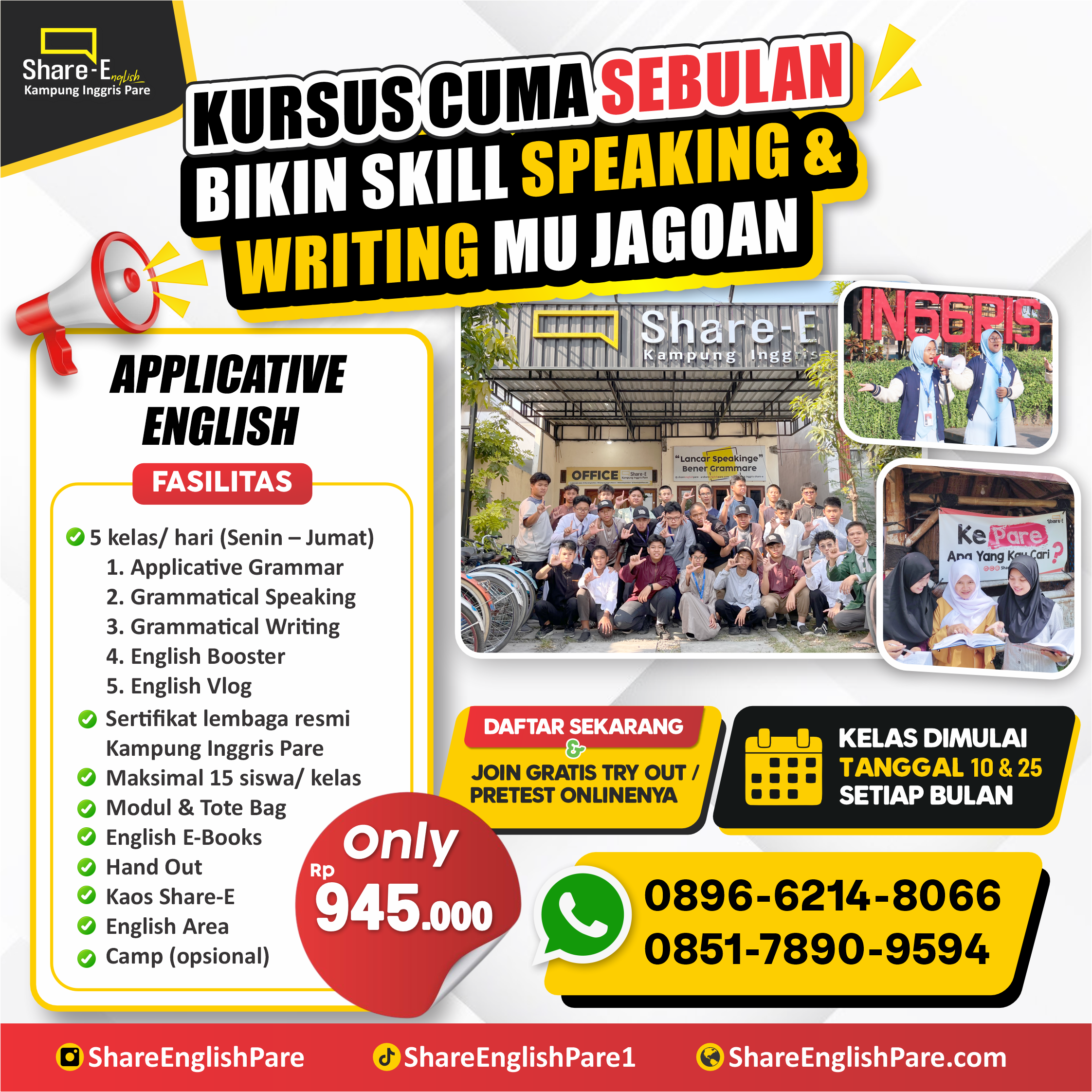 Kelas JET Share English Pare